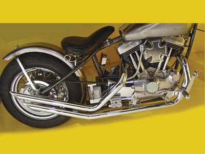 Harley Ironhead Upsweep Exhaust Pipes - 1957-85 Rigid Sportster - Slash Cut Ends