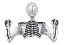 4-1/2" Chrome Skull Headlamp Visor Ornament