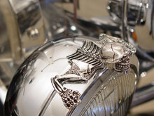 4-1/2" Chrome Skull Headlamp Visor Ornament