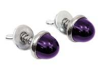 Purple License Plate Glass Reflector Set