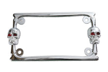 Red Eyed Chrome Skull License plate frame